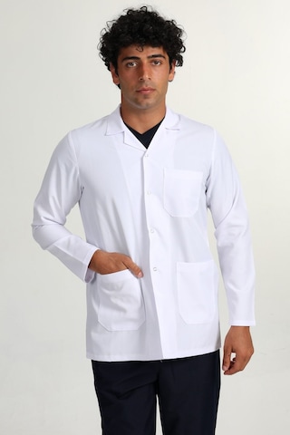 Başak Ceket Boy Erkek Gömlek Yaka Doktor Hemşire Öğretmen Önlüğü Beyaz