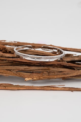 925 Ayar Gümüş Rodyumlu Zirkon Taşlı Özel Kilit Tasarım Bilezik Barcode Rose Gold - Gümüş