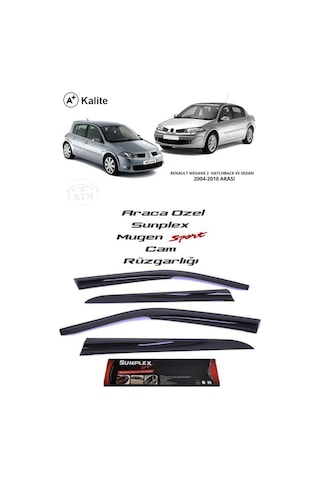Renault Megane 2 Sunplex Marka Cam Rüzgarlığı Mugen 4'Lü