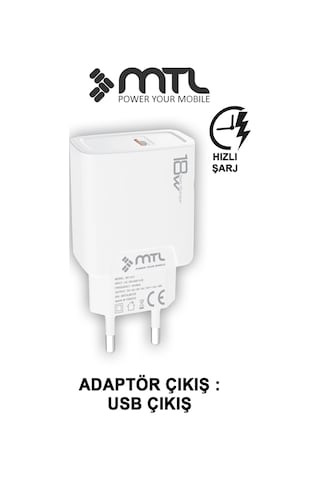 18w Qc 3.0 Destekli Hızlı Usb Adaptör + Lightning Apple Uyumlu iPhone Usb Kablo Hızlı Şarj Seti Mt1313