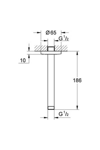 Grohe Tavandan Duş Başlığı Tavan Iniş Borusu 186 Mm - 27559000 Diğer