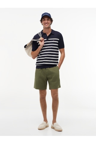 Tommy Hilfiger Dover 8 Po Sorona Lınen 2/2 Erkek Yeşil Şort - Mw0mw44353