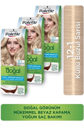 Palette Kalıcı Doğal Renkler Saç Boyası 12 - 1 Küllü Buzul Sarısı X