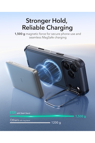 Esr Apple Uyumlu iPhone 17 Pro Max Cyber Tough Magsafe Stantlı Kılıf - Kamera Kontrol Buton - Siyah Siyah
