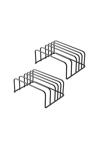 Agoodshop Kesme Tahtası Düzenleyici, 2li Paket Kesme Tahtası Tutucu Rafı Pişirme Kurabiye Tepsisi S Antrasit - Gri