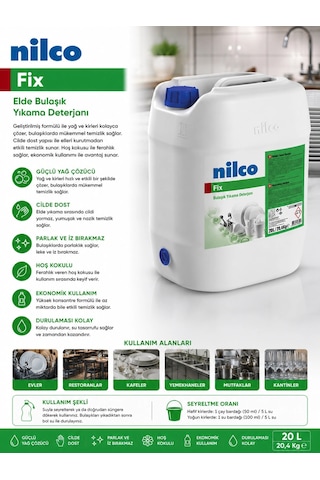 Nilco 32001822 Fix Elde Bulaşık Yıkama Deterjanı 20 L/20,4 Kg