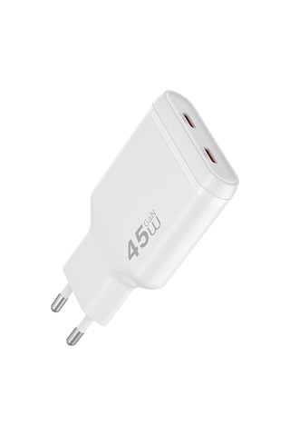 Wiwu Wi-g034 Essen Slim Serisi Gan Tech Pd Hızlı Şarj Özellikli Şarj Başlığı 45w Beyaz