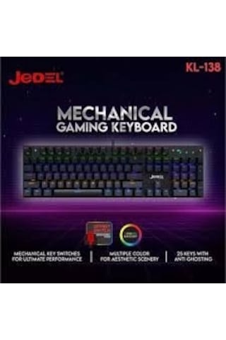 Jedel-gaming Kl-138 Blue Switch Mekanik Rgb Efekli Işıklı Oyuncu Klavye Q Tr Diğer