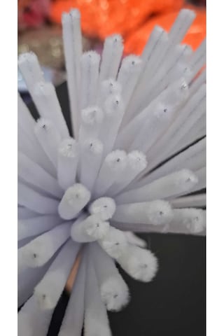 Şönil Renkli A024 Beyaz 30 Cm 100 Adet Beyaz 30 Cm Renkli Tüylü Tel 100 Li Beyaz
