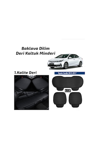 Toyota Corolla 2013-2017 Siyah Deri Oto Koltuk Minderi