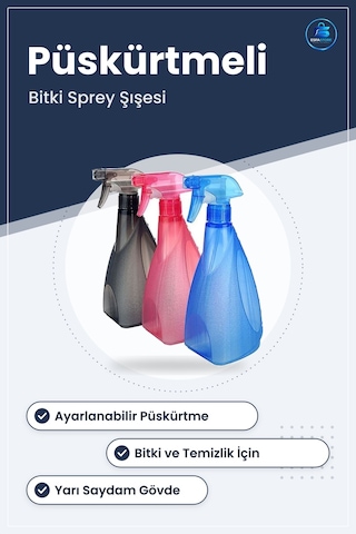 Çok Amaçlı Fısfıs Çiçek Sulama Plastik Su Sprey Şişesi Bitki Temi