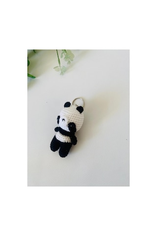 Adenya Sepeti Amigurumi Panda Anahtarlık Beyaz