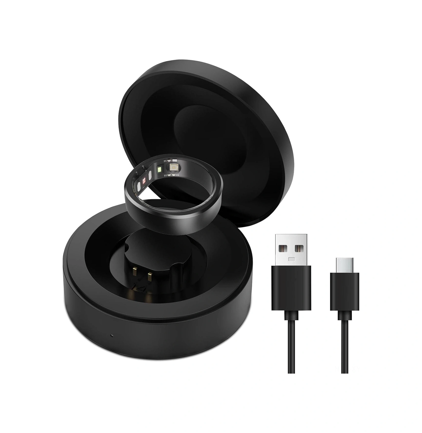 Shineyee Ringconn Akıllı Yüzük Şarj Kutusu - Hızlı Şarj, Usb-c Kablolu, Manyetik Bölmeli, Gen1/gen2/gen2 Air Uyumlu, Taşınabilir Abs Kutusu 10-11