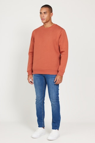 AC&Co / Altınyıldız Classics Erkek Acık Kahve Standart Fit Normal Kesim İçi Polarlı Bisiklet Yaka Sweatshirt Açık Kahverengi