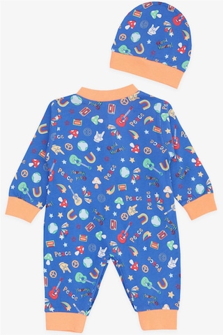 Breeze Erkek Bebek Tulum Barış Temalı 0-3 Ay-6 Ay, Saks Mavisi-saks Mavisi Saks Mavi