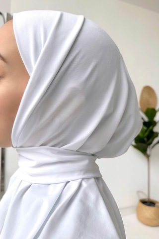 Kahijab Çıtçıtlı Bone - Beyaz - Standart Beyaz