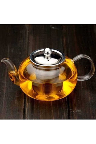 Cam Demlik 600 Ml - Çelik Süzgeç Cam