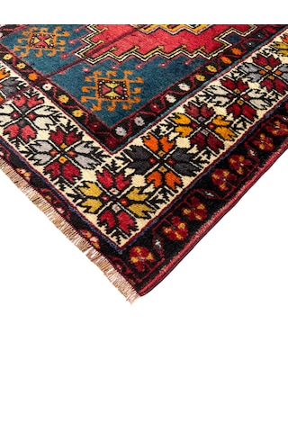 El Dokuma Vintage Eskitme Ortaköy Halısı 95x180 Patchwork Halı