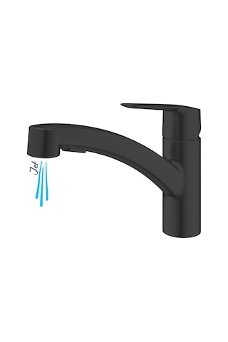 Grohe Start 303072431 90 Dönüş Açısı Spiralli Eviye Bataryası Mat Siyah
