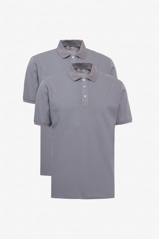 George Henry 2'Li Çekmeyen Pamuklu Kumaş Slim Fit Dar Kesim Kıvrılmaz Polo Yaka Tişört Paketi Gargoyle Çok Renkli