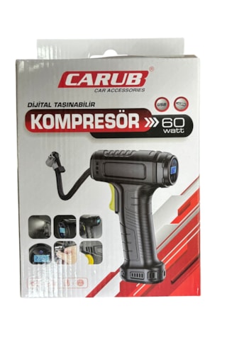 Hava Kompresörü Dijital Ekran Wireless Şarjlı 120 Psi 60w 12v Br2