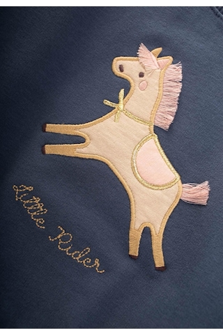 At Aplikeli Sweatshirt 1-6 Yaş Lacivert Lacivert