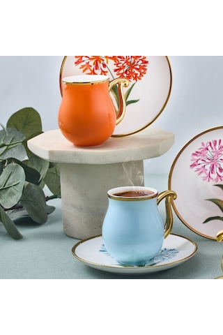 Aryıldız Bloom 6 Kişilik Kahve Fincan Takımı Çok Renkli