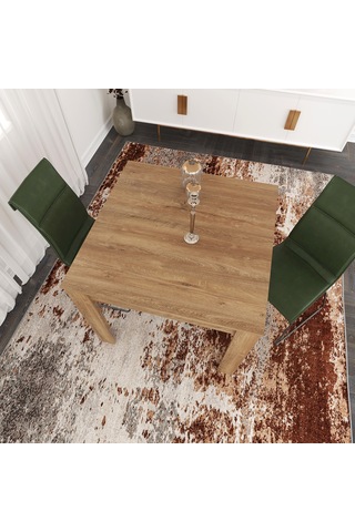 Pasific Home Single Mutfak Yemek Masası, 90x90 cm, Kare, Koyu Meşe