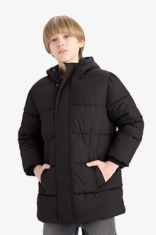 Defacto Su İtici Kapüşonlu Fermuarlı Siyah Erkek Çocuk Parka C8782a8/bk27 Siyah