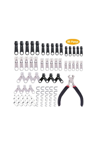 Ally 85 Parça Fermuar Başlığı Yedek Parça Onarım Tamir Seti Çantalı