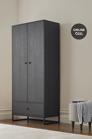 Enza Home Kalinsta 2 Kapaklı Gardırop - Siyah