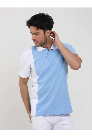 Dufy Mavi Erkek Slim Fit Desenli Polo Yaka Tshirt - 105279-mavi Mavi