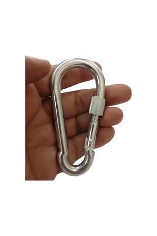 Galvanizli Vidalı Kilitli Karabina, 9 Mm, Askı, Çengel, Kanca, Anahtarlık