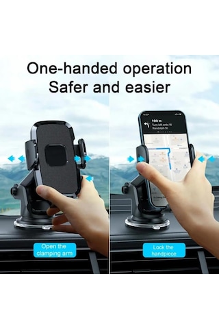 Telefon Tutucu Araç Otomatik Klipsli Araba Telefon Tutucu Ayarlanabilir Cam Ve Torpido Için Yüksek Kalite Tutucu Diğer