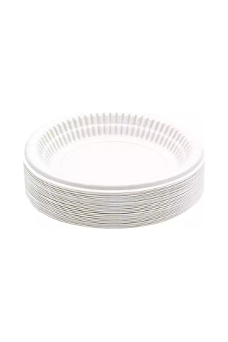 Plastik Tabak 100 Adet Küçük Boy Beyaz