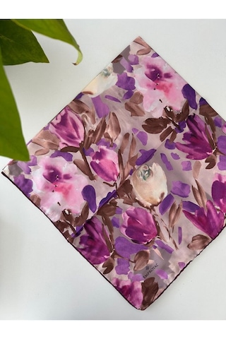 Emproyal Pastoral Desen Line Eşarp Eflatun