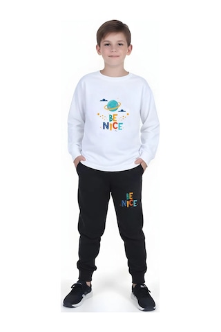 Fyk Kids Erkek Çocuk 2'li Yuvarlak Yaka Uzay-astronot Baskı Detaylı Alt-üst Pijama Takımı Çok Renkli