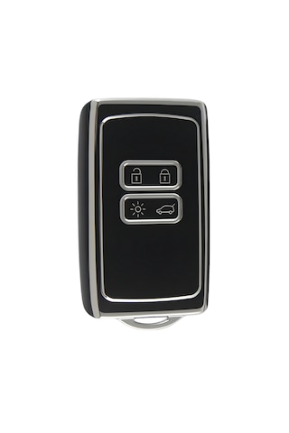 Autohan Keys Lüx Renault Anahtar Kılıfı, Clio E-tech, Austral, Megane 4, Talisman, Clio 5 Uyumlu, Siyah-gümüş