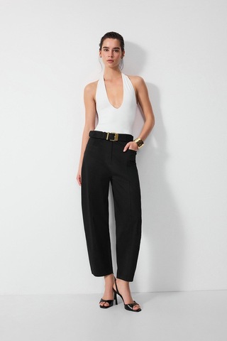 Vatkalı Derin V Yaka Bodysuit-16648 Ekru