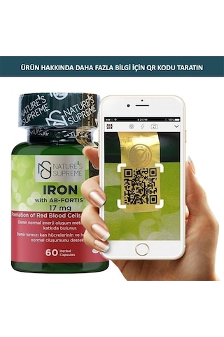 Natures Supreme Iron 17 Mg 60 Kapsül Aromasiz
