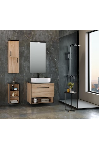 Orka Knidos 70 Cm Mdf Legnano Banyo Dolabı Takımı Ve Boy Dolabı Çok Renkli
