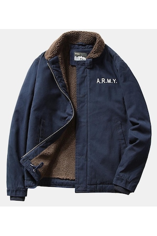 Erkek Sonbahar Ve Kış Yaka Ceketi Yeşil