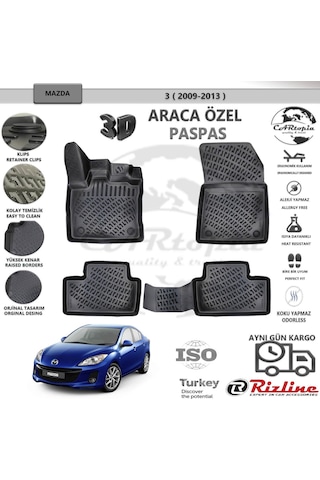 Mazda 3 / 2009-2012 / Siyah / Rizline Paspas