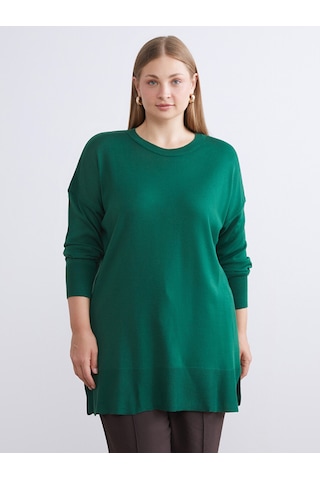 Lcwaıkıkı Classic Yeşil Bisiklet Yaka Kadın Triko Tunik
