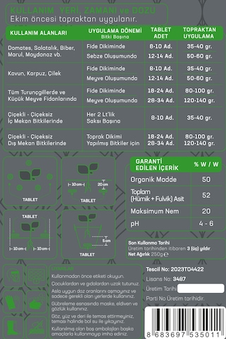 Jeotab Leonardit Bazlı Düzenleyici 250g %100 Organik, Toprak Kalitesini Artırır 1000