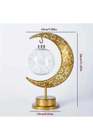 Maoyaya Ambition 1 Adet Altın Led Demir Masa Lambası Yıldız Ay/yuvarlak Sarı Işık Açık Sarı