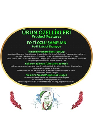 Fo-ti Şampuan 300ml- Dökülme Karşıtı Tüm Saç Tipleri