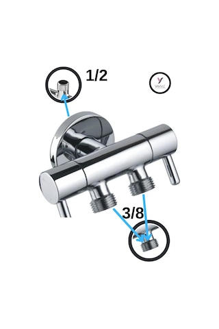 Yayke Çift Kollu Çıkışlı Lüx Taharet Musluğu Krom