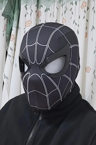 Spider-man Maskesi Örümcek Adam Maskesi- 3d Hareketli Göz Özellikli Siyah