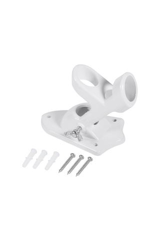 Monyee Alüminyum Bayrak Çubuklu Tutucu, 2.54 Cm Çap Uyumlu, Çift Konumlu, Kolay Kurulum, Beyaz Beyaz